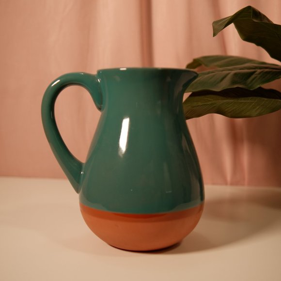 vintage Other - Vintage Teal and Stone Pitcher